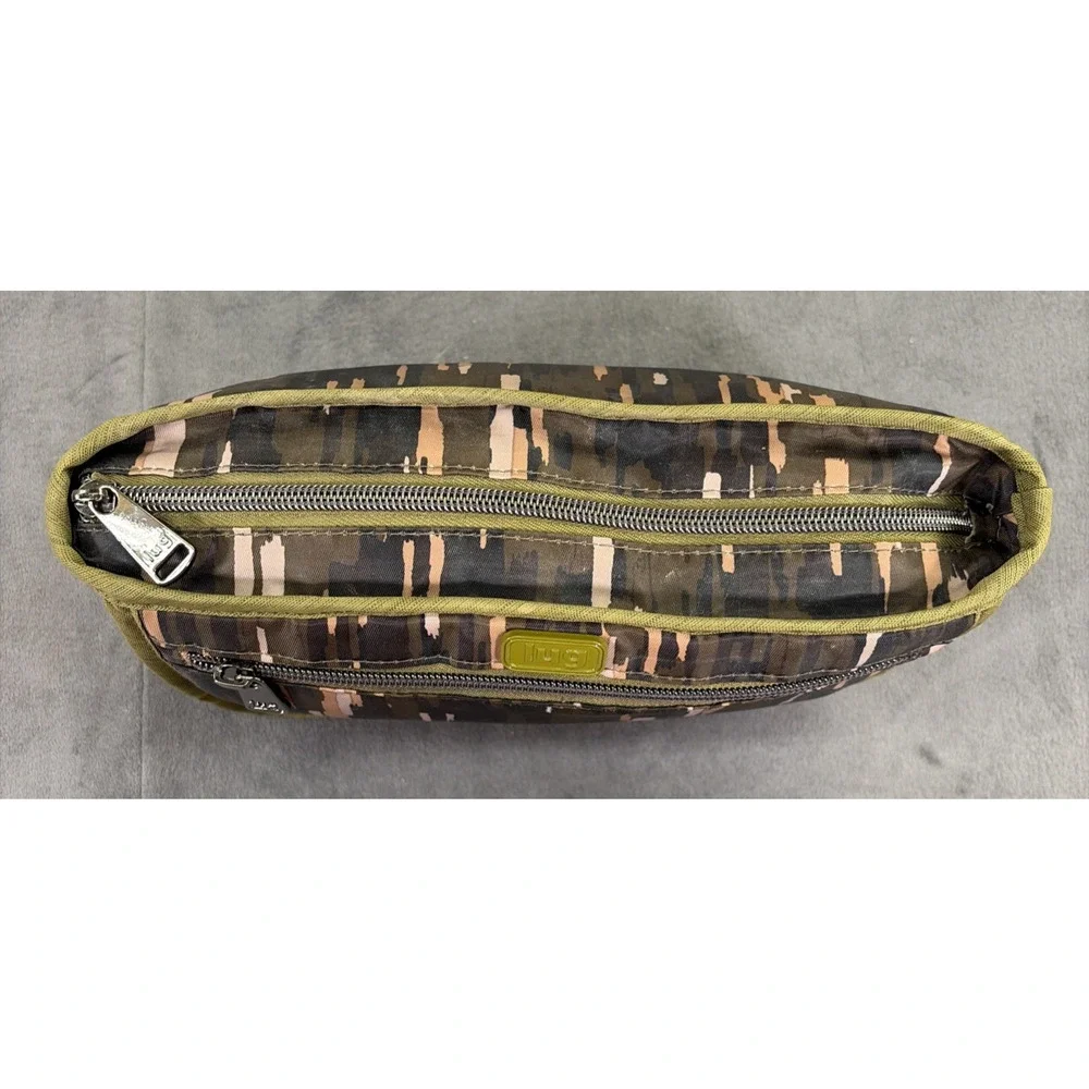 LUG Parasail Cosmetic Bag Green/Brown Camo Nylon Travel Makeup Case Bnfts Chrty